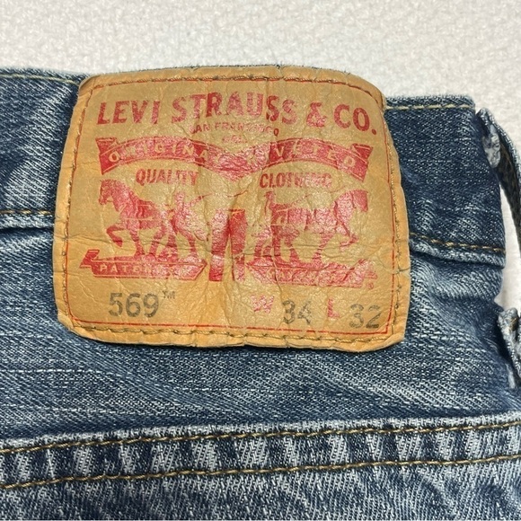Levi’s 569 Loose Straight Leg Medium Wash Denim Men’s 34x32 - Picture 15 of 16